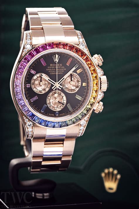 rolex cosmograph daytona rainbow rosegold|Rolex rainbow 2021 price.